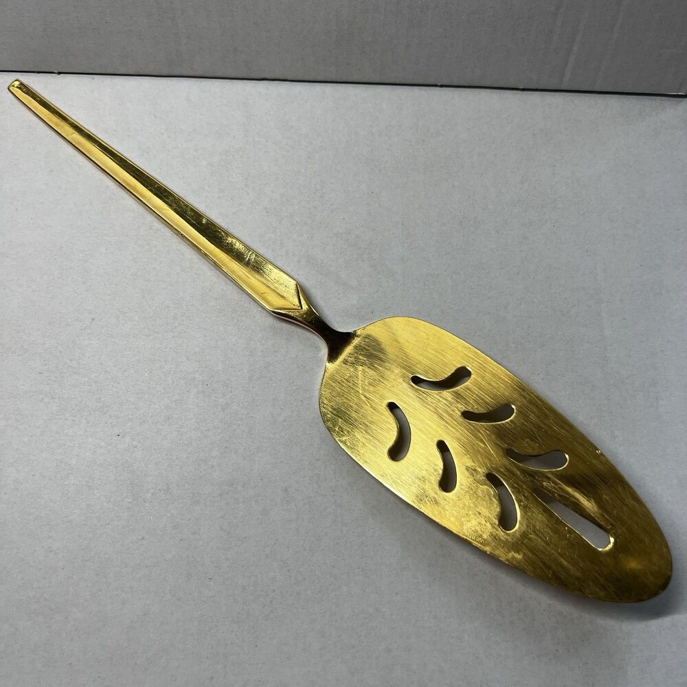 Vintage SRI Stanley Roberts Cortina Gold Electroplate Cake Pie Server Japan